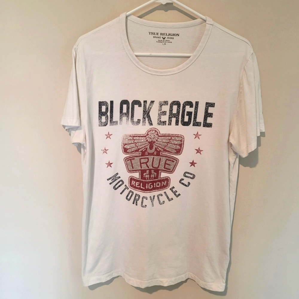 TRUE RELIGION BLACK EAGLE MOTORCYCLE CO. T-SHIRT LARGE